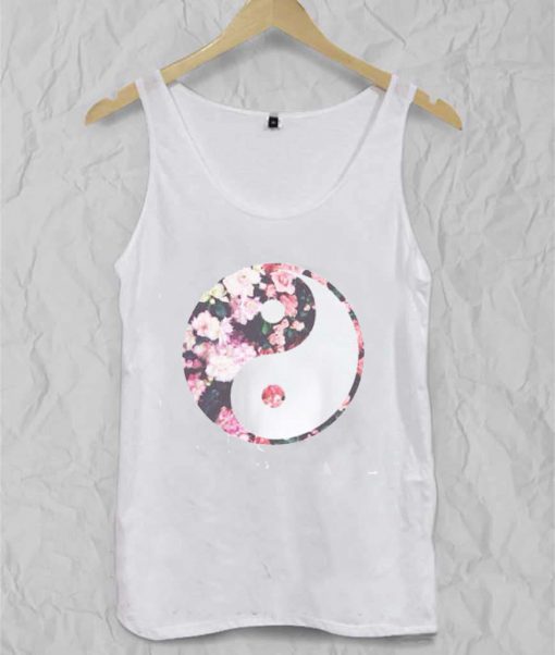 yin yang flower Adult tank top