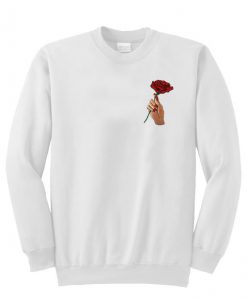 A-rose-flower-in-hand-Sweatshirt