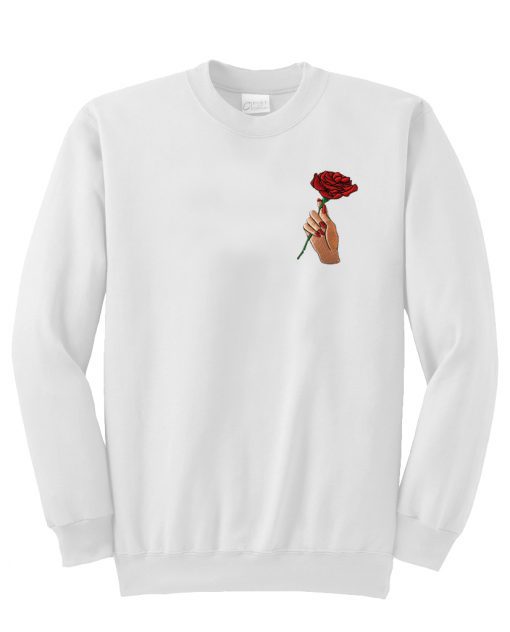 A-rose-flower-in-hand-Sweatshirt