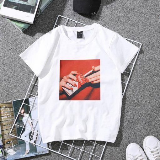 Aesthetic Harajuku style Cigarette Print T-Shirt