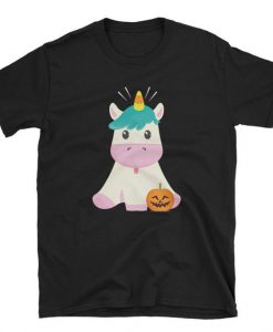 Unicorn Candy Corn Horn Pumpkin Halloween Unisex T Shirt