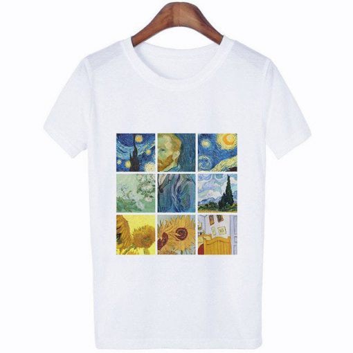 Vincent Van Gogh Art Oil Painting Collage T-Shirt