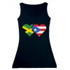 Women's Jamaican and Puerto Rican Heart Flag Fitted Tank Top