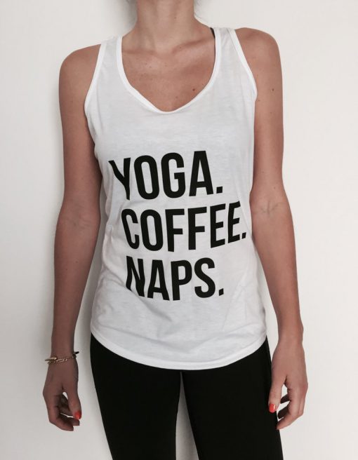 yoga coffee naps tank top