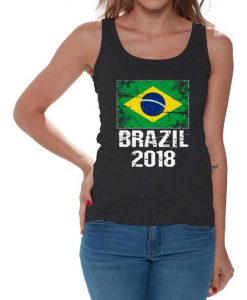 Brazil 2018 Tanks for Women. Brazil Flag Tank Top