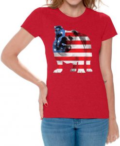 USA Flag Bulldog T shirt