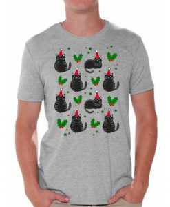 Ugly Christmas Shirts for Men Xmas Cat T-Shirt
