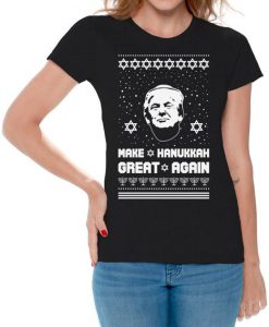 Ugly Christmas Shirts for Women Xmas Hanukkah T-Shirt