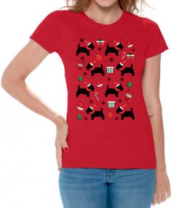 Ugly Christmas Shirts for Women Xmas Puppy Dog T-Shirt