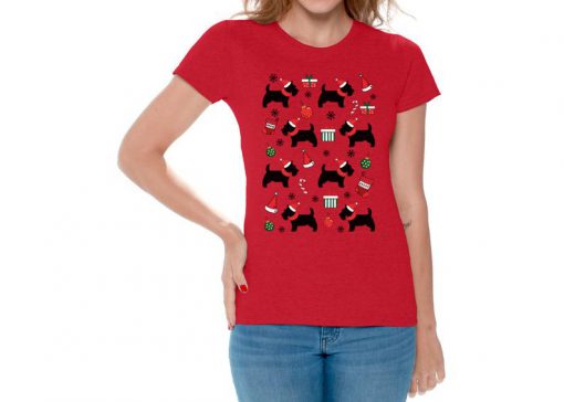 Ugly Christmas Shirts for Women Xmas Puppy Dog T-Shirt