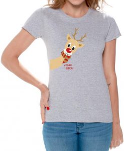 Ugly Christmas Shirts for Women Xmas Rudolf Team T-Shirt