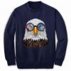 Bald Eagle Wearing Space Galaxy Sunglass - Sweatshirt, Unisex