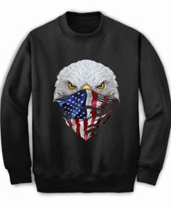 Bald Eagle in Flag of USA Bandana - Sweatshirt Unisex