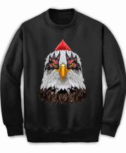 Bald Eagle in Punk Rock Style - Sweatshirt, Unisex