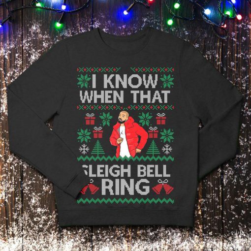 DRAKE Sleigh Bell Ring Xmas Jumper Christmas Festive Sweater