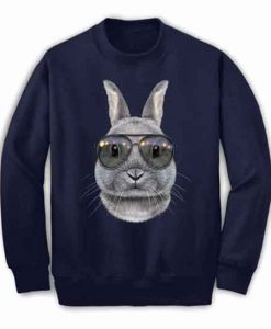 Dwarf Rabbit Wearing Swag Aviator Sunglass - Sweatshirt Unisex