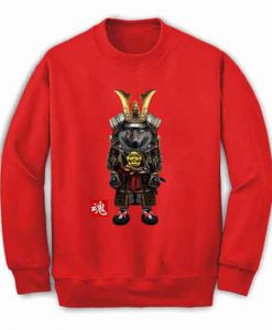 Grey Wolf in Full Japanese Samurai Armor - Sweatshirt, Unisex