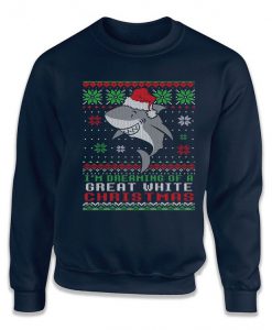 Great White Christmas Funny Ugly Christmas Sweatshirt