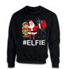 Hashtag #Elfie Funny Selfie Santa and Elf Christmas Sweatshirt