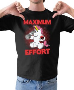 Maximum Effort Unicorn DeadPool Inspired Funny Unisex Men's Comedy Black T-Shirt