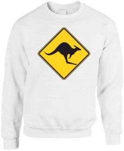 Australia Kangaroo Crossing Sign Kangaroo Danger Sweatshirt