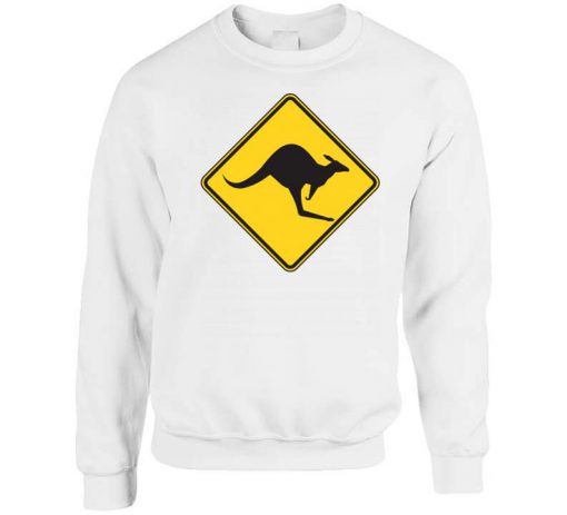 Australia Kangaroo Crossing Sign Kangaroo Danger Sweatshirt