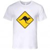 Australia Kangaroo Crossing Sign Kangaroo Danger T Shirt