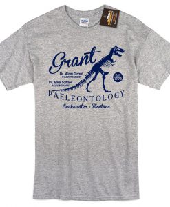 Grant Paeleontology Short Sleeve T Shirt - Inspired by Jurassic Park - Mens or Womens