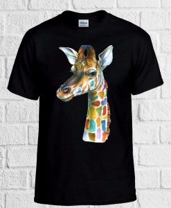 Giraffe Head Painting Colourful Cool T Shirt Men Women Unisex