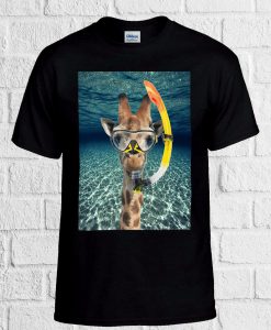 Giraffe Snorkel Swim Sea Sun T Shirt Men Women Unisex