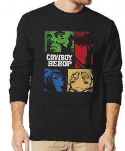 Cowboy Bebop Squad Minimalist Colorful Silhouette Anime Retro Inspired Sweatshirt
