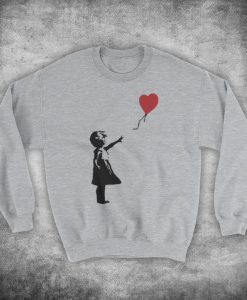 Banksy Girl Heart Balloon British Graffiti Art Unofficial Unisex Adults Sweatshirt