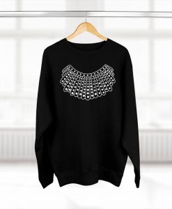 Ruth Bader Ginsburg Collar Black Sweatshirt