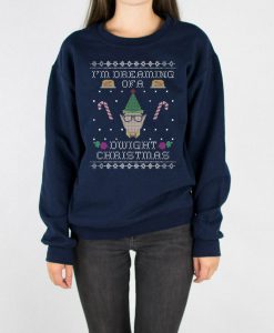 Dwight Christmas Ugly Christmas Sweater Crewneck, Funny Office Holiday Party Crewneck Sweatshirt