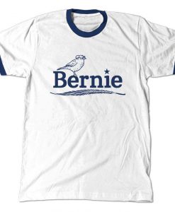 Bernie Birdie Sanders Ringer T-Shirt, Berdie for president 2020 2016 Navy Ringer Tee Shirt