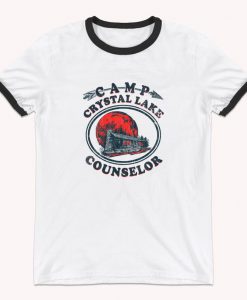 Camp Crystal Lake Counselor Ringer T Shirt, Friday the 13th Shirt, 60s, 70s, 80s Vintage Style Shirt, 80s Horror Movie, Jason