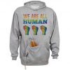 We Are All Human Tailgate Drink Holder Hoodie, Equality Pride Rainbow Beer Koozie Hoodie