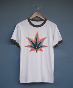 Weed Shirt - 70s Shirt - Cannabis Shirt - Mens weed shirt - Womens weed shirt- Vintage T Shirt- Vintage Shirt- Ringer T Shirt-White Unisex