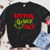 Resting Grinch Face Christmas Holiday Shirt, Holiday t shirt women, family Christmas shirt, funny holiday 2020 Sweatshirt