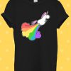 Rainbow Fly Unicorn Fart Funny T Shirt Men Women Unisex
