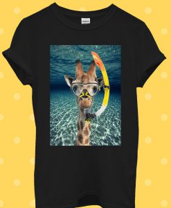 Giraffe Snorkel Swim Sea Sun T Shirt