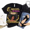 November Birthday Queen Shirt, Black Queen TShirt