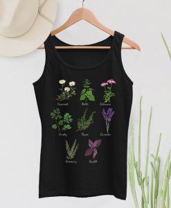 Dainty wildflower women flowy tank, botanical tank, vintage wildflower tank top