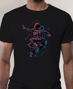 Astronaut Skateboard in Space shirt, Space lover Unisex shirt