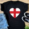 Ladies England Heart Flag T-shirt