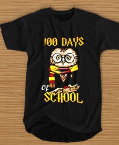 100 Days Owl of school Gryffindor Magic Wizard t shirt