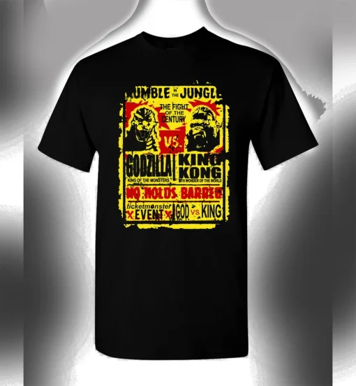 Godzilla Vs King Kong T-Shirt Rumble In The Jungle Shirt God Vs King Classic TV Shirt Movie Shirt