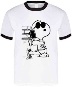 Snoopy Peanuts Cool Dog Joe Cool Comic Ringer Shirt