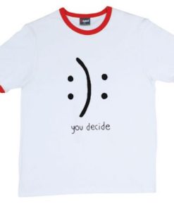You Decide White Red Ringer Tee