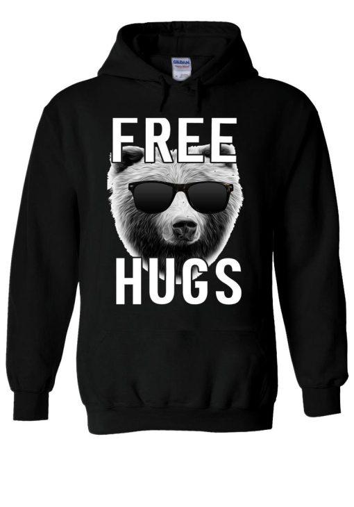 Free Hugs Bear With Sun Glasses Swag Hoodie